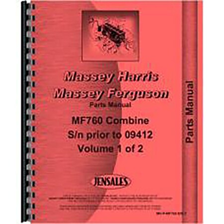 Aftermarket New Parts Manual (Early, Includes 2 Volumes) Fits Massey Ferguson 760 Combine RAP1311193-P